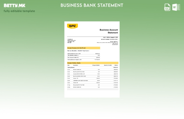 модерен стил Ami Insurance Limited шаблон за изјава за компанија Word и PDF форм