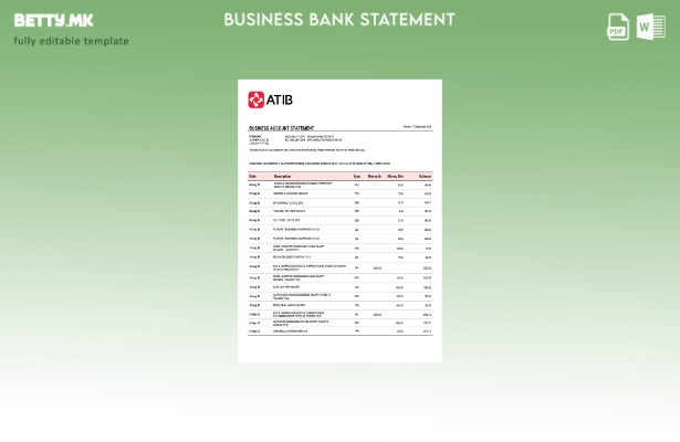 модерен стил Assaray (ATIB)извод на фирма за сметка Шаблон Word и PDF шаблон ().