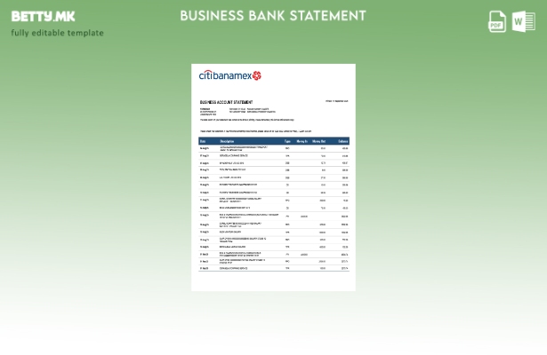модерен стил Citibanamex банкарска деловна фирма извод од банкарска сметка во Wo