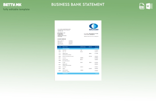 модерен стил Guotai Junan Securities банка извод од корпоративна чековна сметка