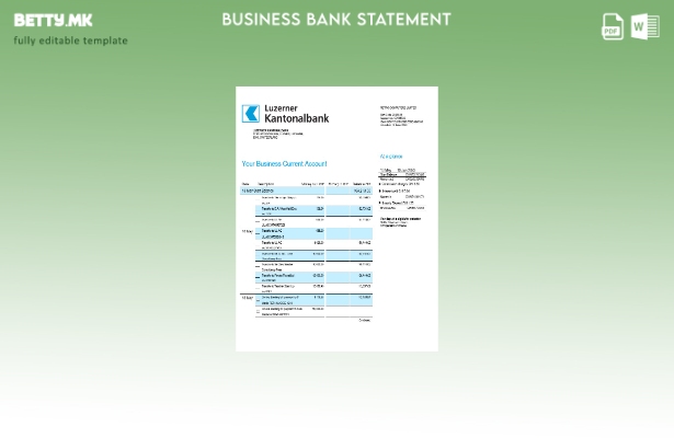 модерен стил Luzerner Kantonalbank Банкарска организација што проверува извод од