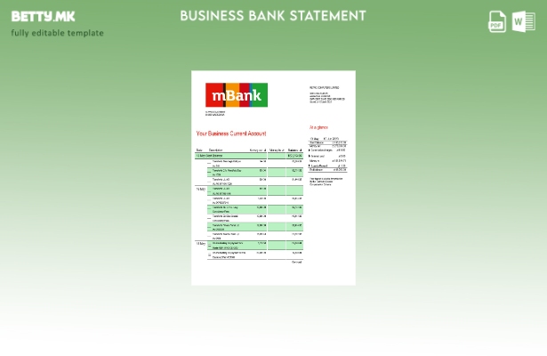 модерен стил MBank изјава на компанијата Шаблон Word и PDF