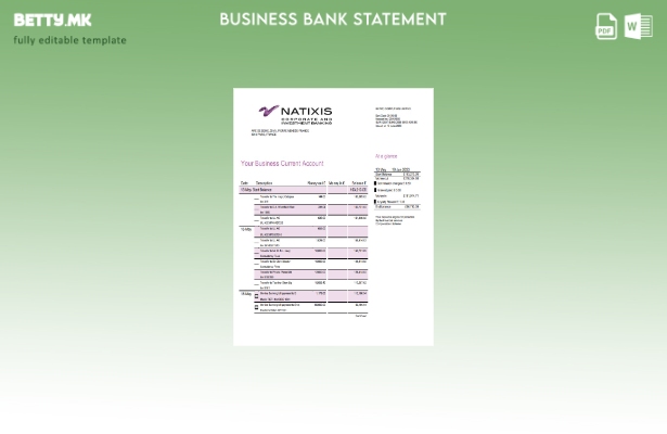 модерен стил Natixis Algerie банкарски шаблон за извод од банка за доказ за адре