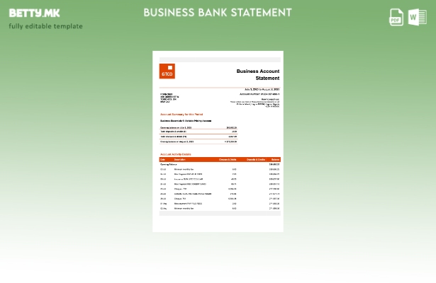 модерен стил Nigeria Garanty Trust Bank Plc. шаблон за корпоративна изјава Word