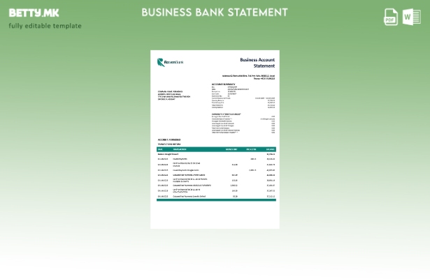 модерен стил Raven претпријатие изјава Шаблон Word и PDF формат ().