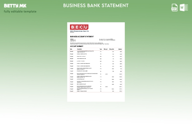 модерен стил USA BECU организација изјава Шаблон Word и PDF