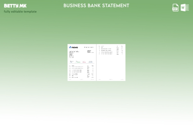 модерен стил USA Novo Platform INC онлајн деловна банкарска изјава, шаблон стран