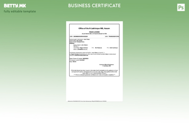 Модерен стил Индија Лакимпур трговска лиценца Шаблон за Word и PDF