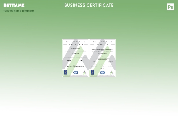 Модерен стил Италија сертификат за регистрација Word и PDF шаблон