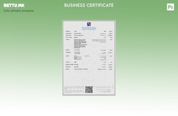 Модерен стил ОАЕ Ал Хамрија за индустриска лиценца Шаблон за Word и PDF