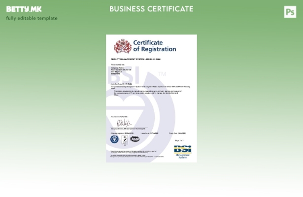 Модерен стил Швајцарија сертификат за регистрација Шаблон за Word и PDF