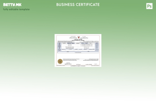 Модерен стил на Бахреин комерцијален сертификат за регистрација Шаблон за Word и