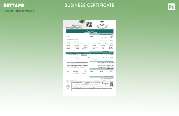 Модерен стил на ОАЕ комерцијална лиценца Шаблон за Word и PDF