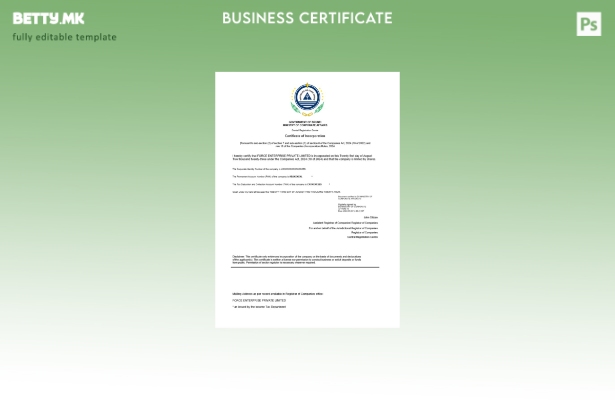 Модерен стил Cabo Verde сертификат за регистрација Шаблон за Word и PDF