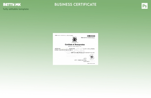 Шаблон за сертификат за основање во модерен стил на Уганда