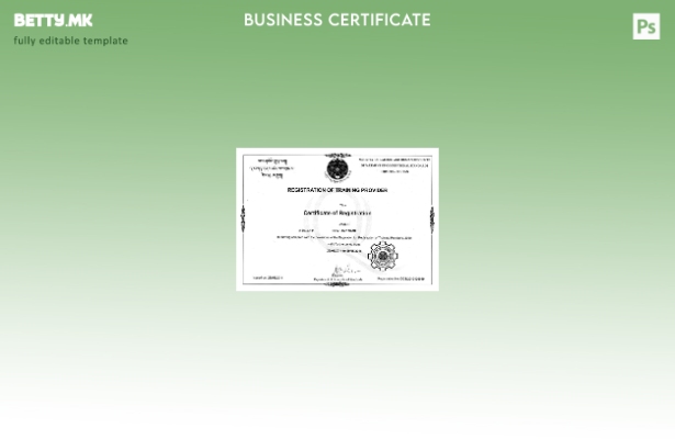 Шаблон за сертификат за регистрација во модерен стил од Бутан