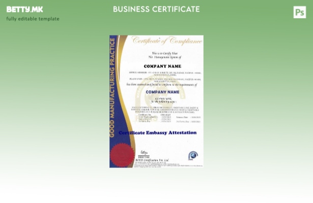 Шаблон за сертификат за усогласеност во модерен стил во Индија