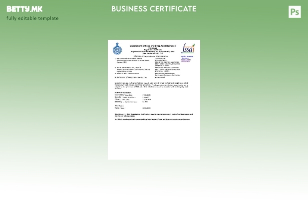 модерен стил Индија Харјана сертификат за регистрација Шаблон за Word и PDF