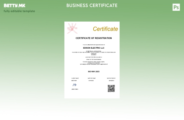 модерен стил Оман сертификат за регистрација на бизнис Шаблон за Word и PDF шабл