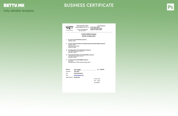 модерен стил САД Вајоминг статии на организацијата Шаблон за Word и PDF