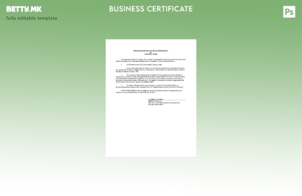 модерен стил САД Делавер сертификат за инкорпорација Шаблон за Word и PDF