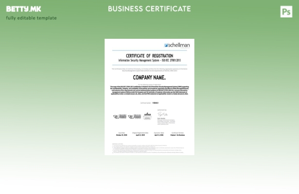 модерен стил САД Флорида сертификат за регистрација Шаблон Word и PDF, шаблон за