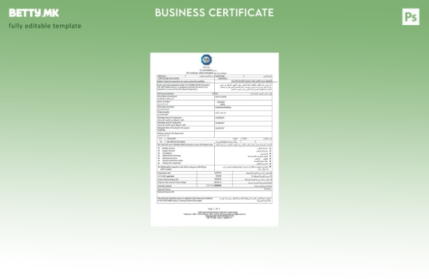 модерен стил Саудиска Арабија сертификат за ДДВ Шаблон за Word и PDF
