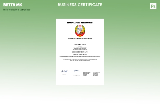 модерен стил Северна Кореја сертификат за регистрација на бизнис Шаблон за Word