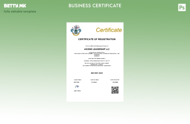 модерен стил Сејшели сертификат за регистрација на бизнис Шаблон за Word и PDF ш
