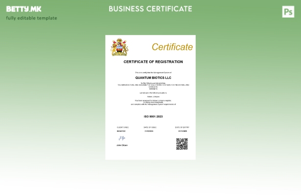 модерен стил Уверение за регистрација на бизнис во Малави Шаблон за шаблон за Wo