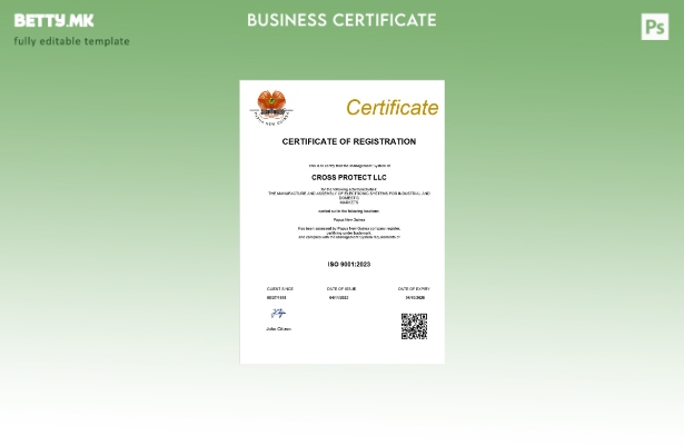 модерен стил Уверение за регистрација на бизнис во Папуа Нова Гвинеја Шаблон за