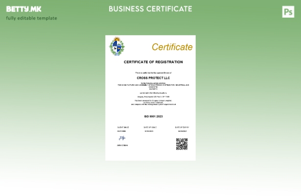 модерен стил Уругвај сертификат за регистрација на бизнис Шаблон за Word и PDF