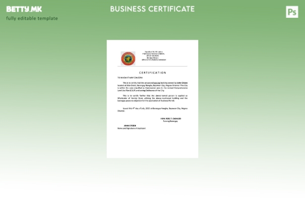 модерен стил Филипини сертификација за постоење Шаблон за Word и PDF