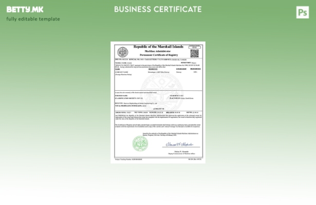 модерен стил на Маршалските Острови постојан сертификат за регистар Шаблон за Wo