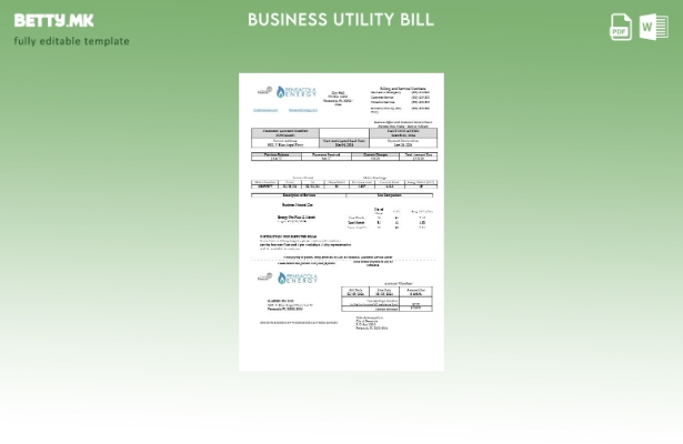 Бизнис сметка за комунални услуги во САД Флорида Pensacola Energy