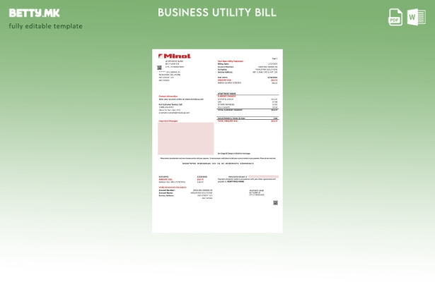 Бизнис сметка за комунални услуги на САД Тексас Минол