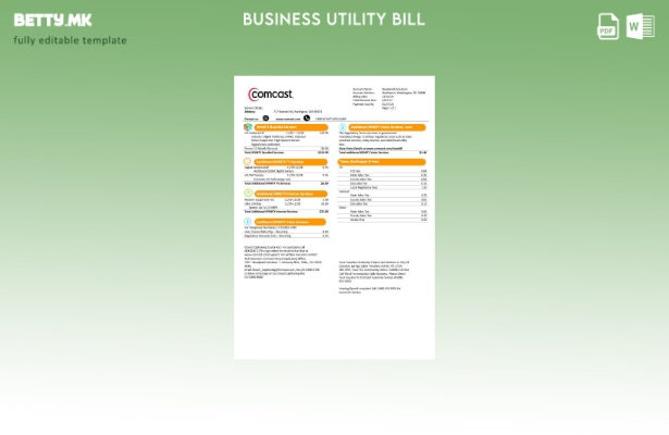 Верзија за деловна сметка за комунални услуги во САД Јута Comcast