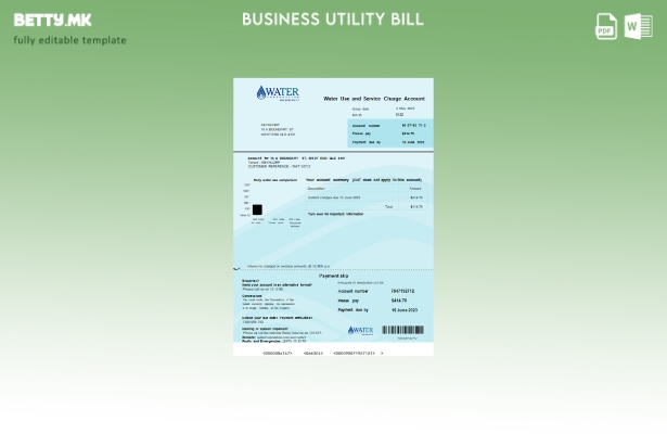 Вода корпорација WA деловна сметка за комунални услуги