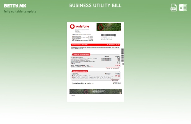 Водафон Грција деловна сметка за комунални услуги
