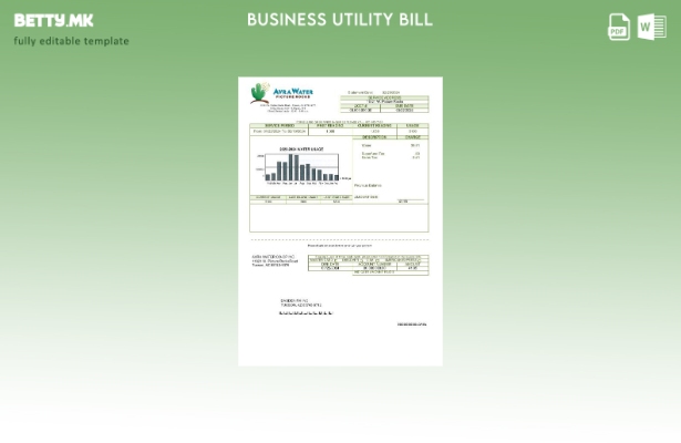 Деловна сметка за комунални услуги во САД Аризона Avra ​​Water