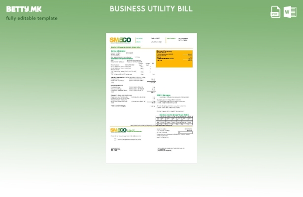 Деловна сметка за комунални услуги во САД Мериленд SMECO