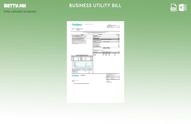 Деловна сметка за комунални услуги во САД Охајо Едисон