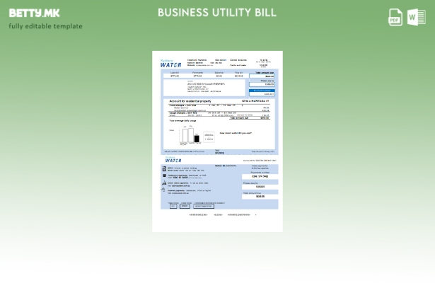 Деловна сметка за комунални услуги во Сиднеј Вода