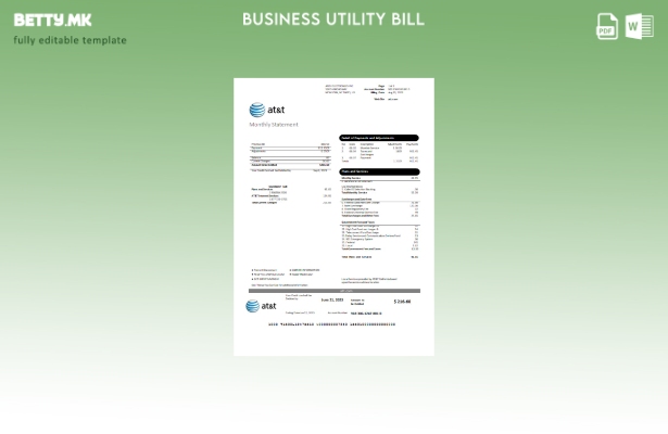 Деловна сметка за комунални услуги за телекомуникации Тексас AT&T, страница