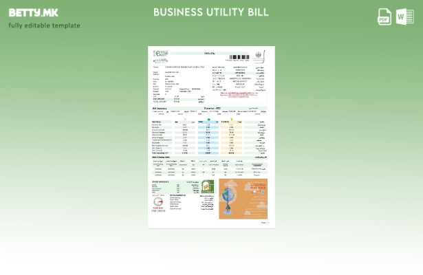 Деловна сметка за комунални услуги на ОАЕ Абу Даби Дистрибуција Ко