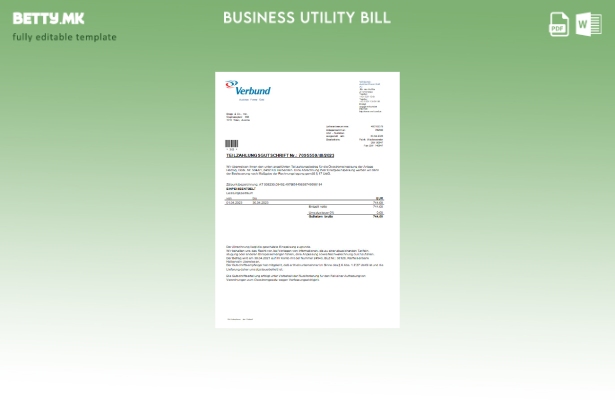 Деловна сметка за комунални услуги на Verbund Austrian Power Grid