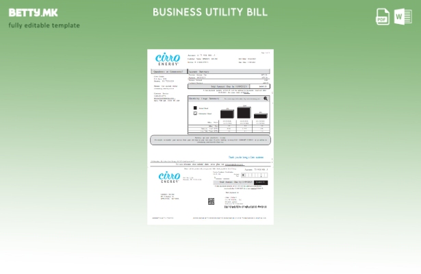 Деловна сметка за комунални услуги Texas Cirro Energy, страница