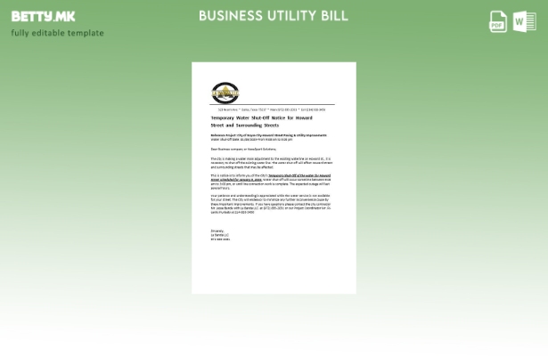 Известување за исклучување на вода за деловна сметка за комунални услуги во САД