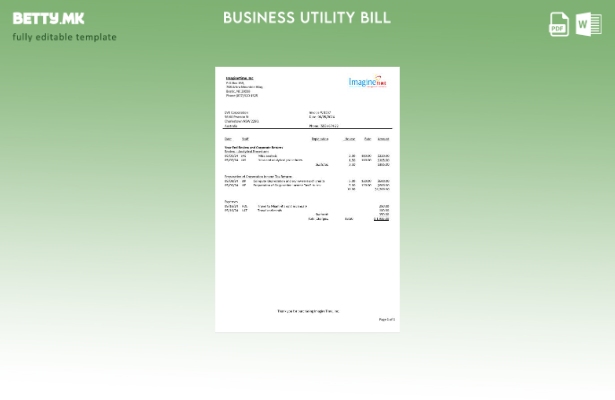 Модерен стил Австралија Imagine Time шаблон за деловна сметка за комунални услуг