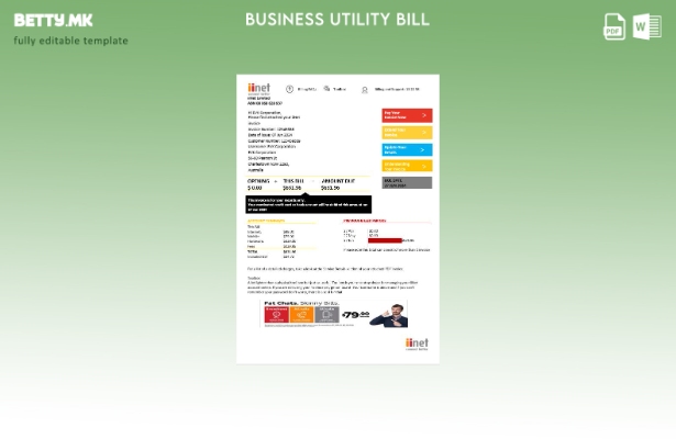 Модерен стил Австралија iiNet шаблон сметки за комунални услуги
